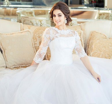 Bride wearing Wedding Gown