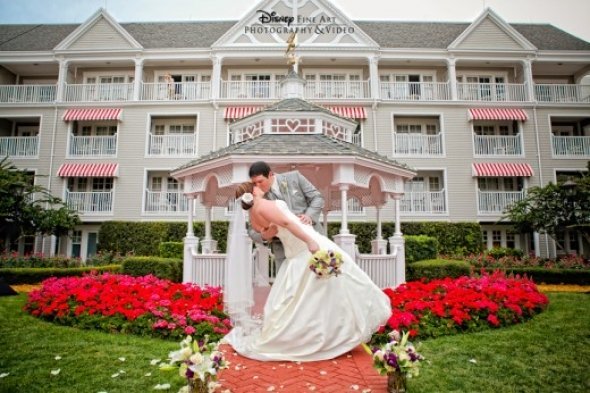 Disney Wedding East Plaza Garden2-Magic Kingdom-Wedding - Bridal Dress Gown Cleaning, Preservation & Restoration 1-844-277-3377 407-277-3335