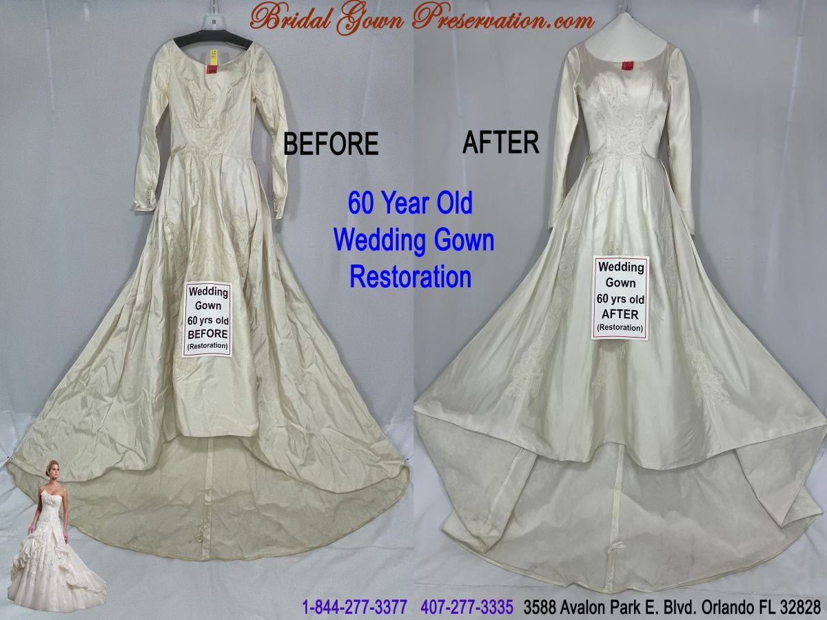 60 year old Wedding dress restorations